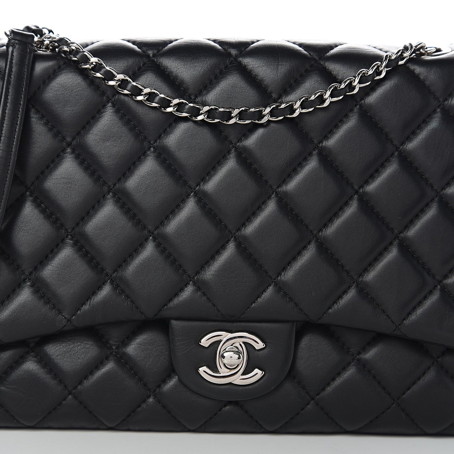 Calfskin Quilted Tender Touch Flap Bag Black