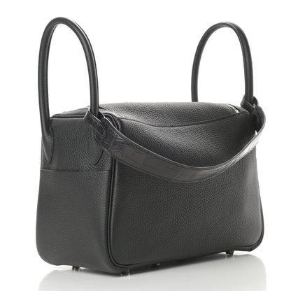 Hermes Taurillon Clemence Matte Niloticus Crocodile Touch Lindy 26 Black 3 of 11