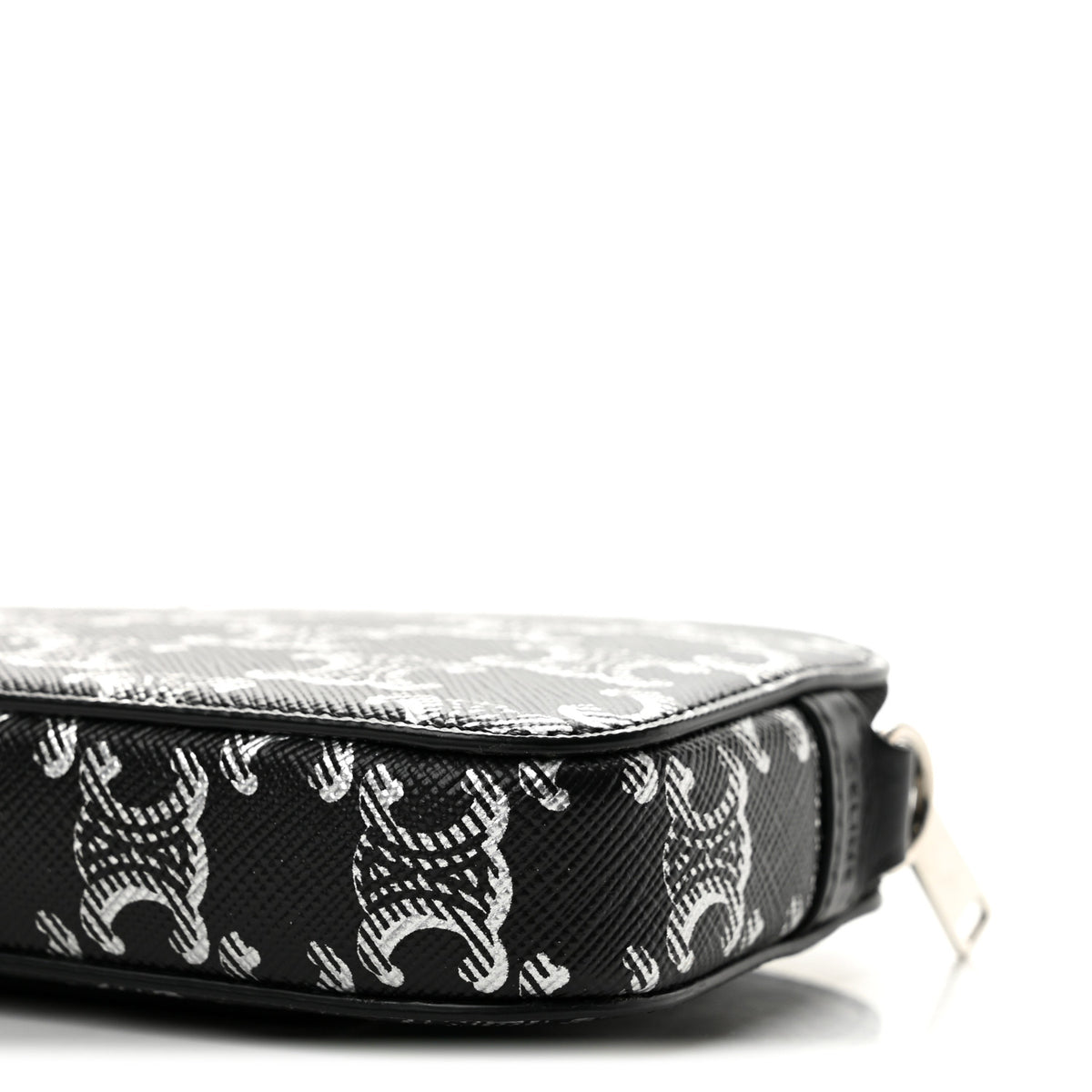Triomphe Canvas Horizontal Pouch Silver Black