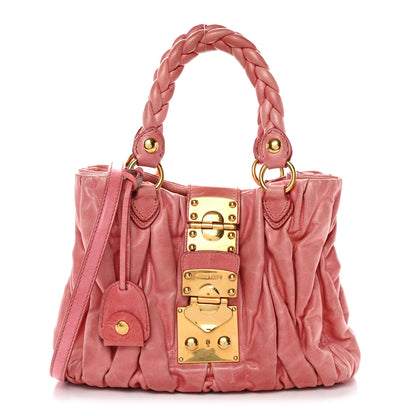 Miu Miu Nappa Matelasse Lux Coffer Hobo Begonia 1 of 15