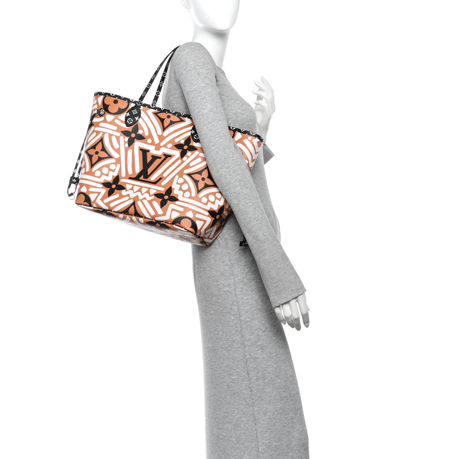 Louis Vuitton Monogram Giant Crafty Neverfull MM Creme Caramel 2 of 10