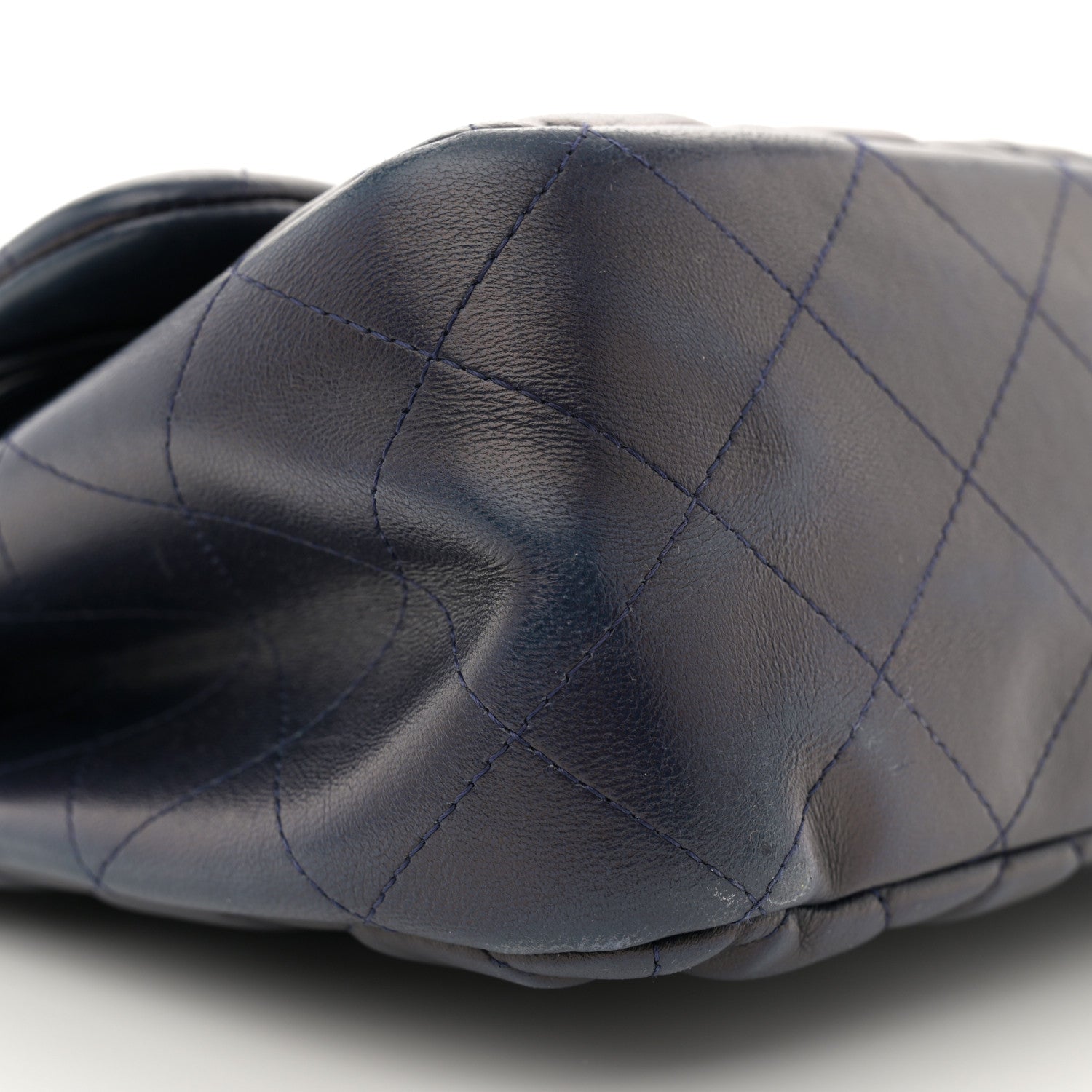Chanel Lambskin Quilted Jumbo Double Flap Navy 9 of 14