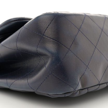 Chanel Lambskin Quilted Jumbo Double Flap Navy 9 of 14