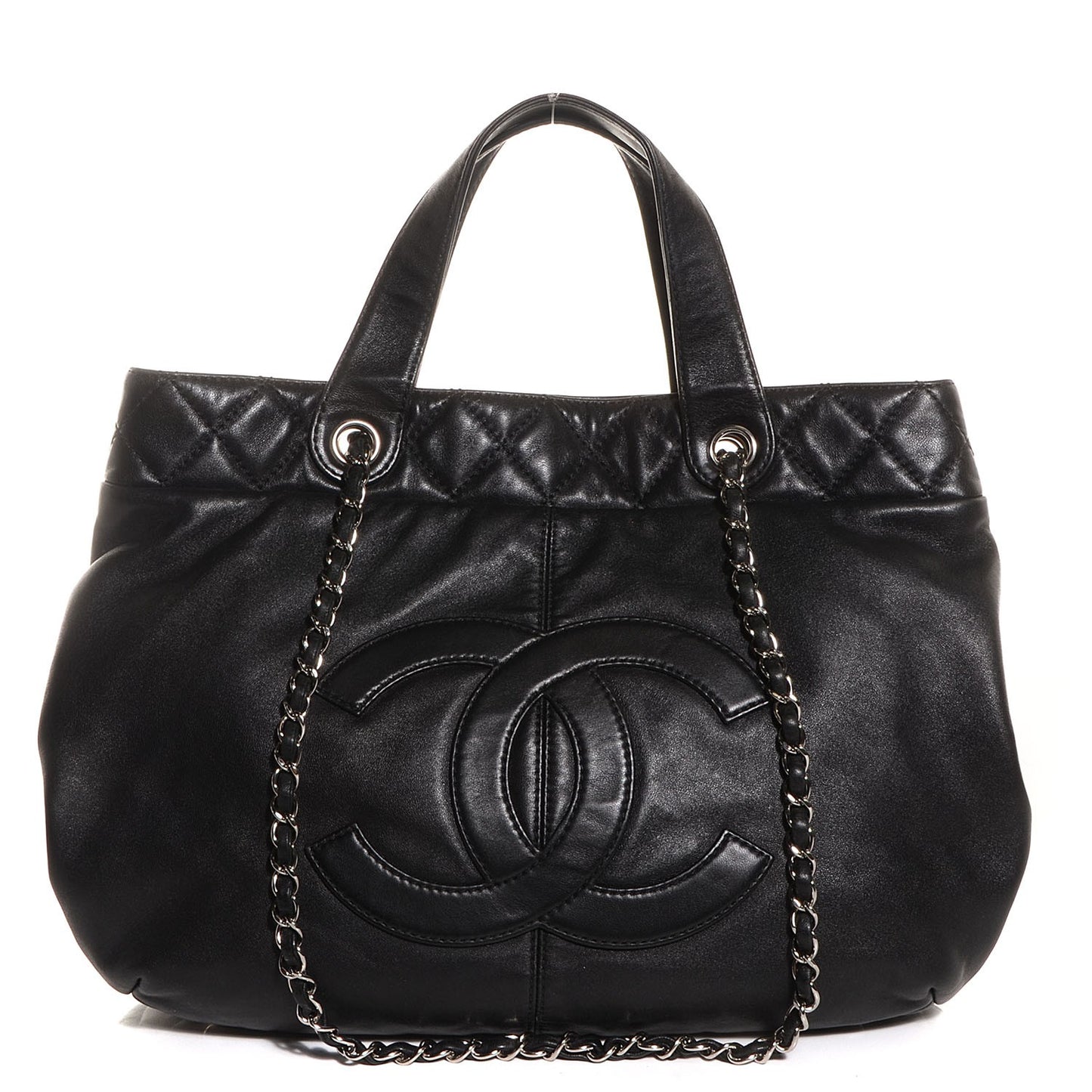Calfskin Trianon Large Tote Black