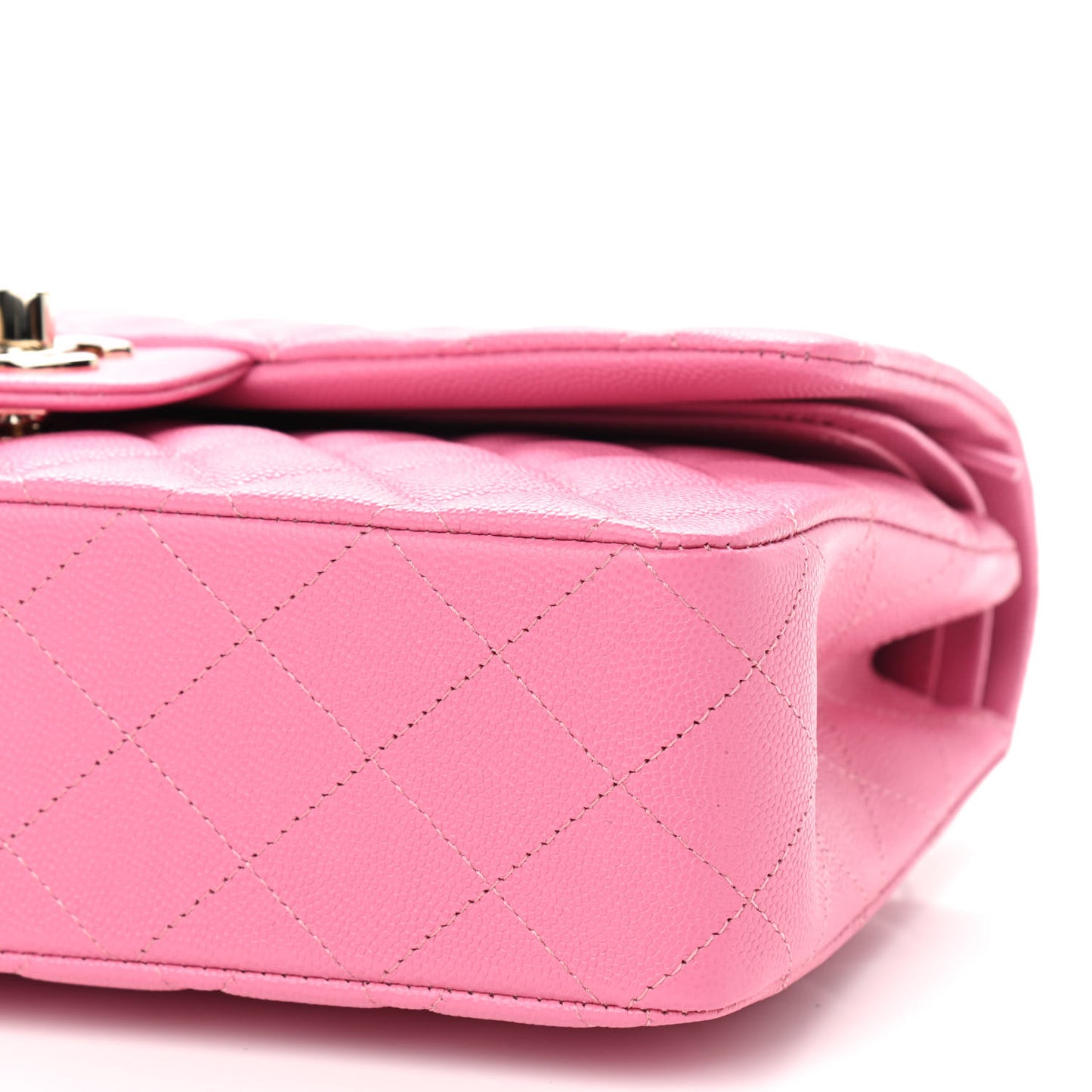 Caviar Quilted Medium Double Flap Pink