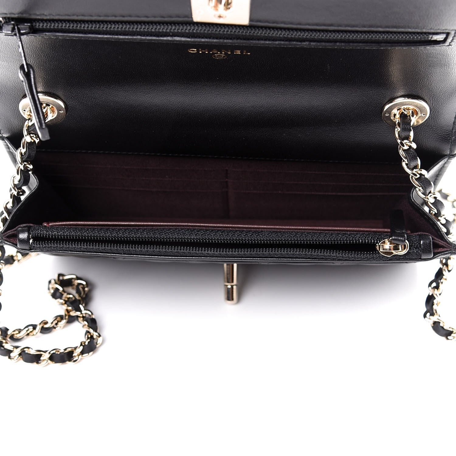 Chanel Lambskin Quilted Trendy CC Wallet On Chain WOC Black 5 of 10