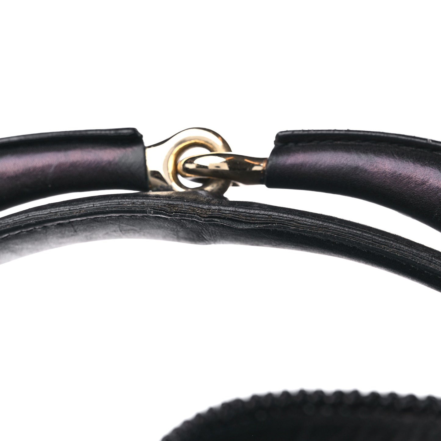 Calfskin Large Horsebit Chain Hobo Black