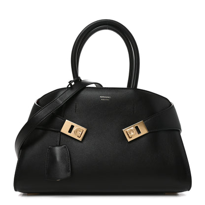Salvatore Ferragamo Calfskin Small Hug Bag Black Flame Red 2 of 19