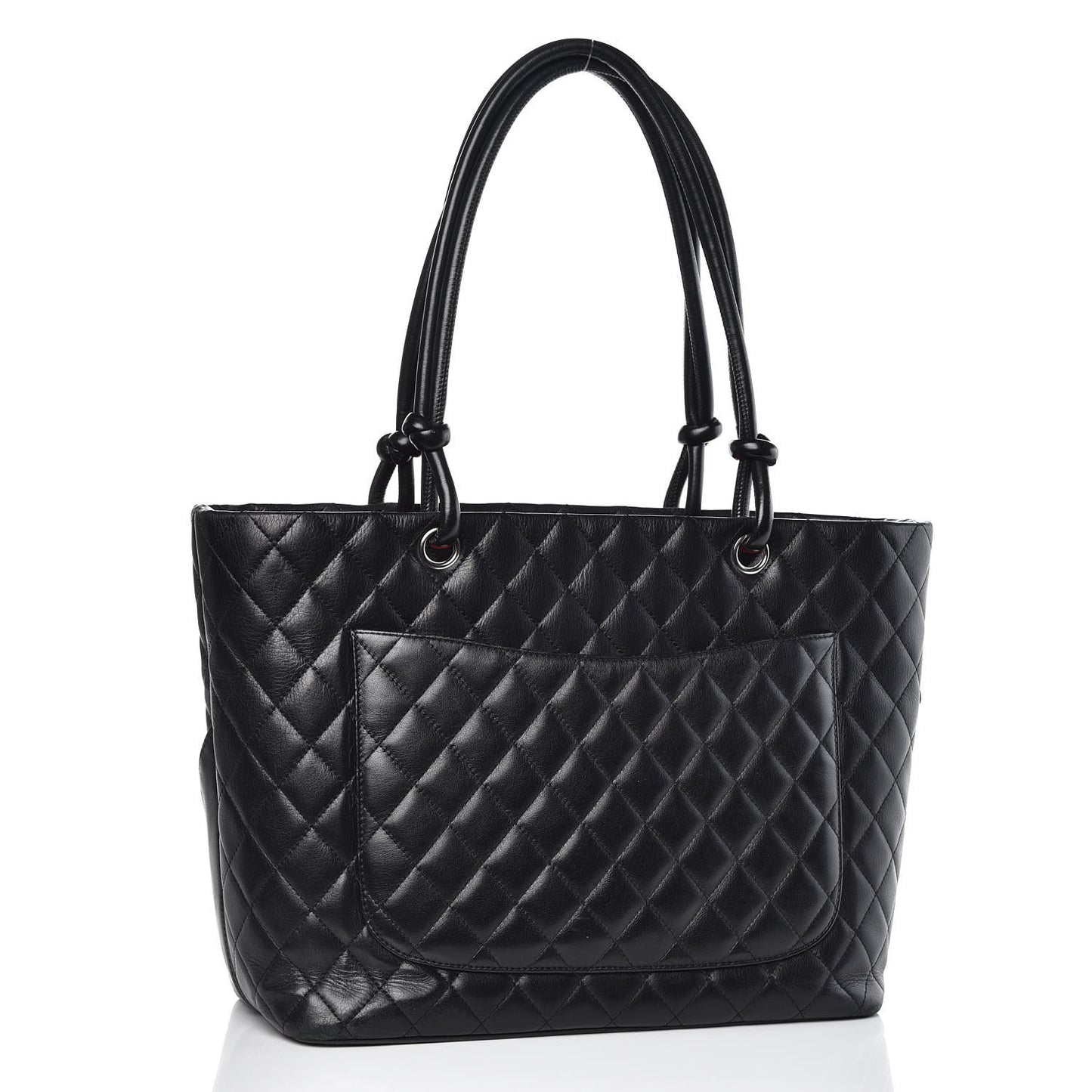 Calfskin Quilted Large Cambon Tote Black