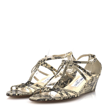 Jimmy Choo Snakeskin Sai 65 Sandals 37 Natural 4 of 13