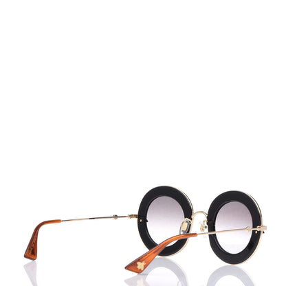 Gucci Metal L'Aveugle Par Amour Round Frame Sunglasses GG0113S Black 4 of 8