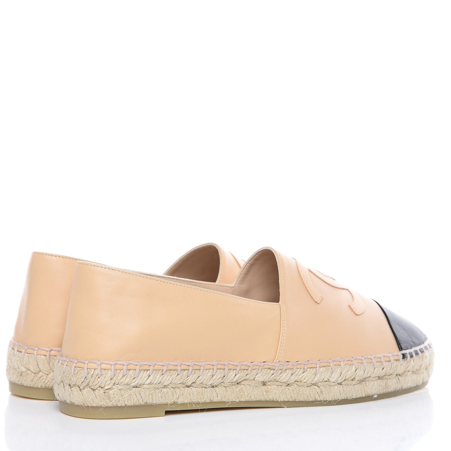 Lambskin CC Espadrilles 38 Beige Black