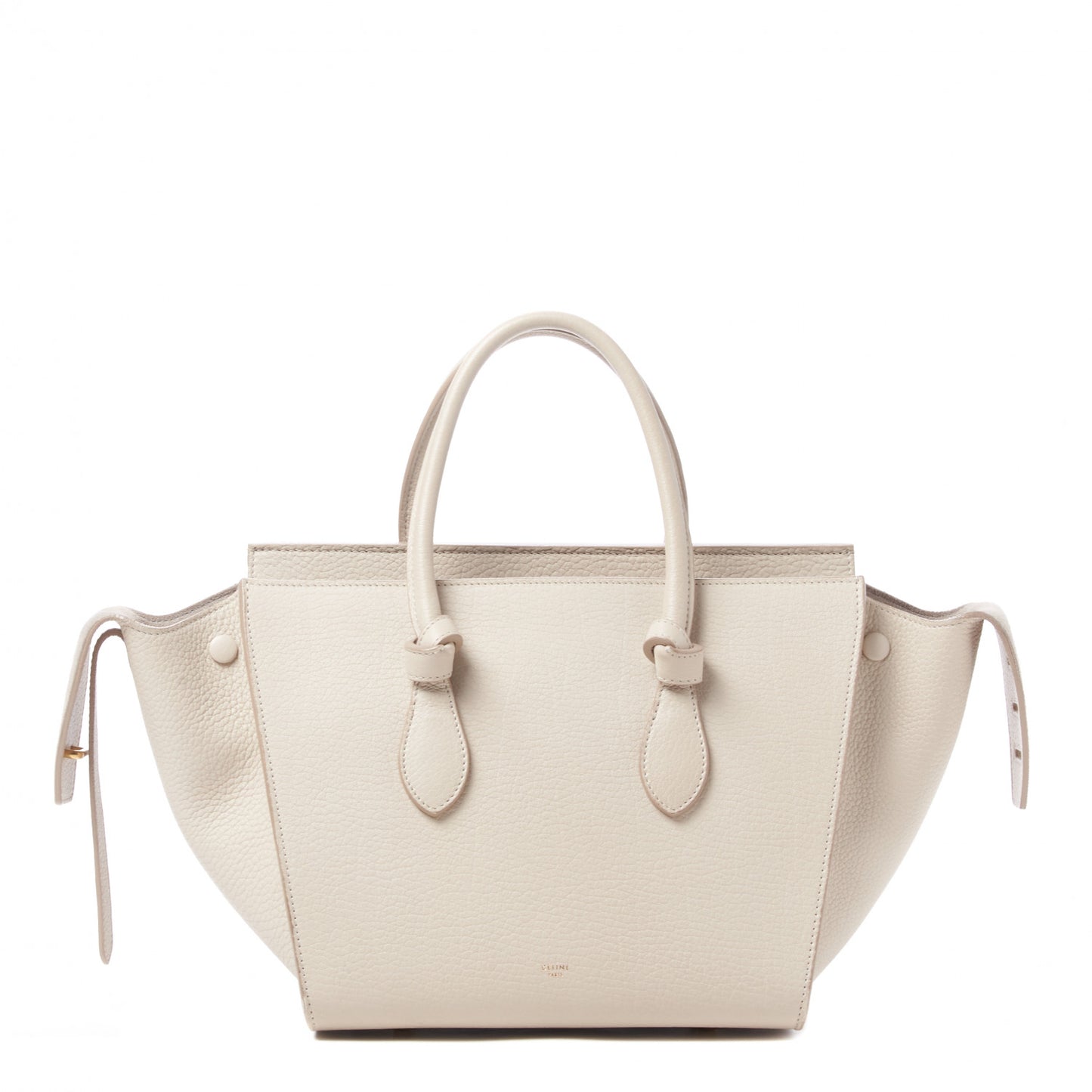 Crisped Calfskin Mini Tie Knot Tote Chalk