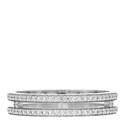 Hermes 18K White Gold Diamond Ariane Wedding Band Ring 51 5.75 3 of 5
