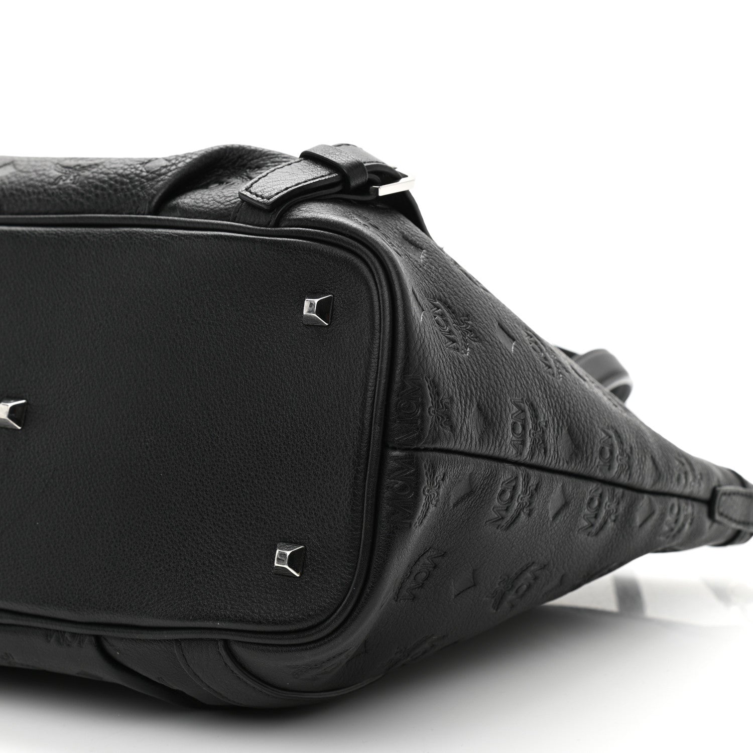 MCM Calfskin Ottomar Monogram Tote Black 10 of 10