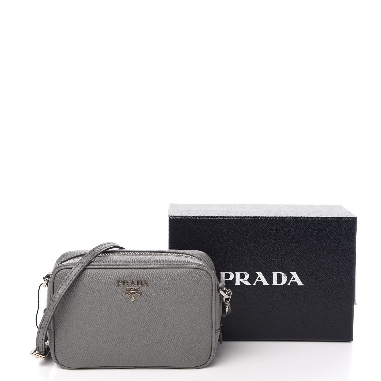 Prada Saffiano Mini Camera Crossbody Bag Marmo 11 of 11