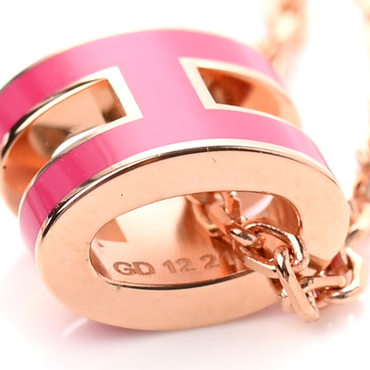 Hermes Lacquered Gold Mini Pop H Pendant Necklace Rose Extreme 7 of 8