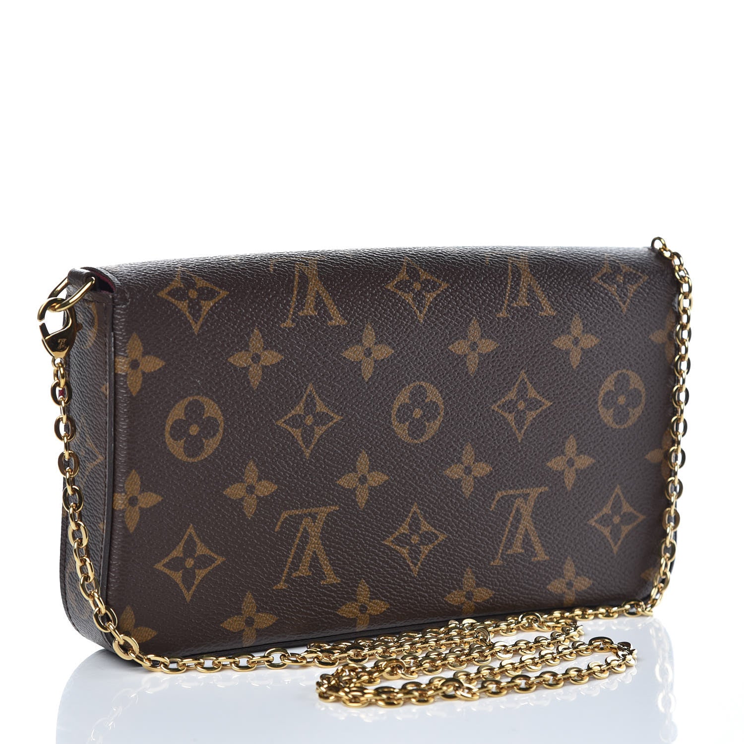 Louis Vuitton Monogram Pochette Felicie Chain Wallet Fuchsia 3 of 8