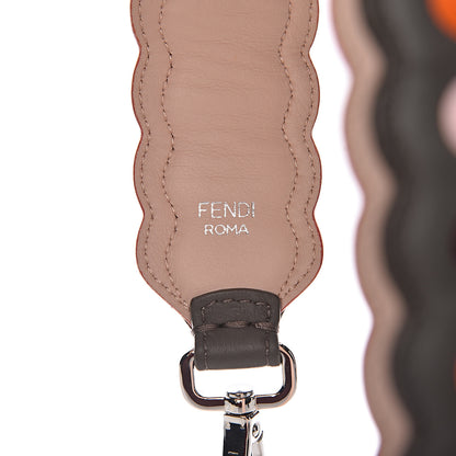 Fendi Vitello Dolce Nappa Hypnoteyes Bi-Color Scalloped Spike Studded Strap You Carbone Plaster White Multicolor 3 of 4