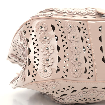 Alaia Patent Calfskin Laser Cut Floral Studded Rose-Marie 19 Bag Sable 6 of 7