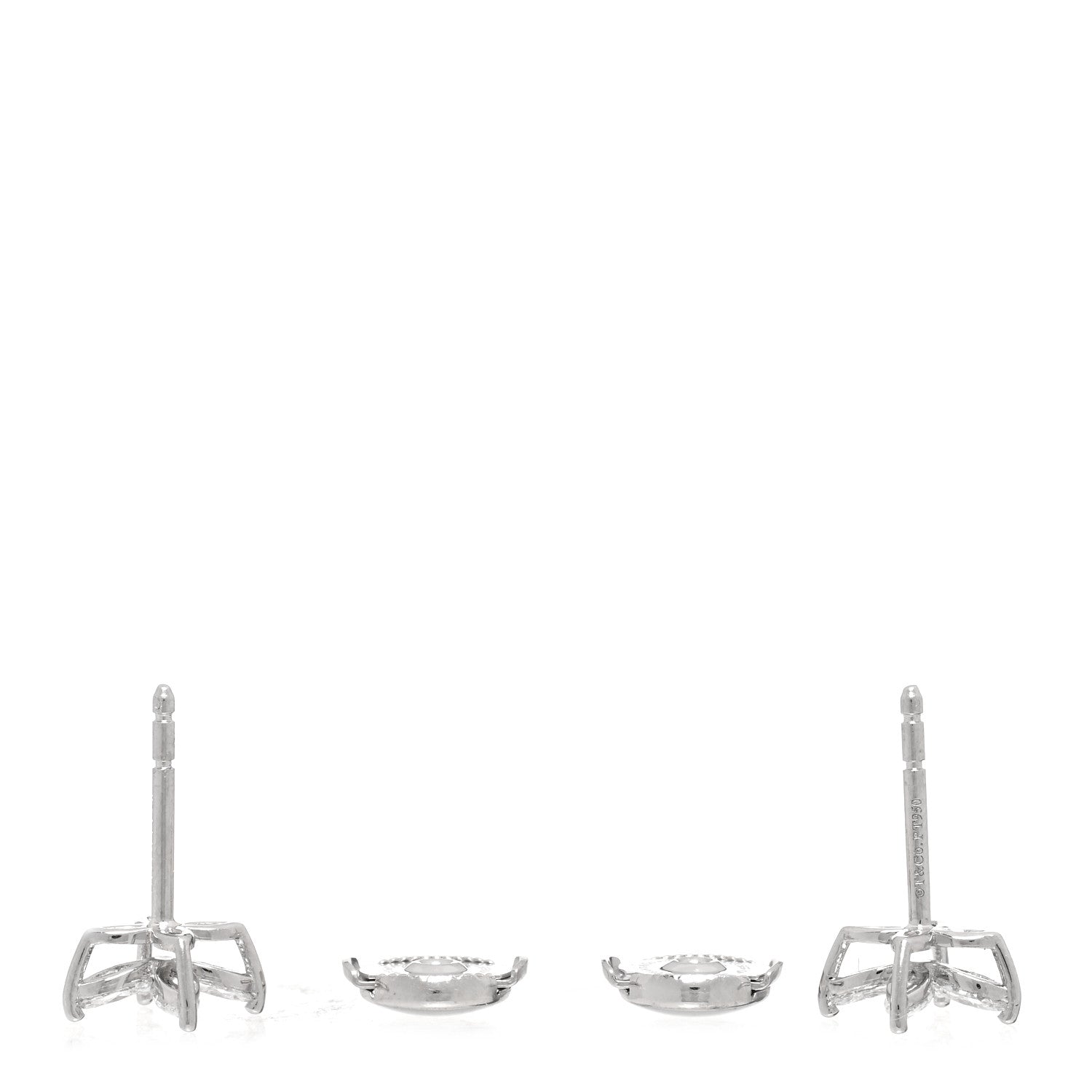 Tiffany Platinum Diamond .64ct Small Victoria Earrings 3 of 4