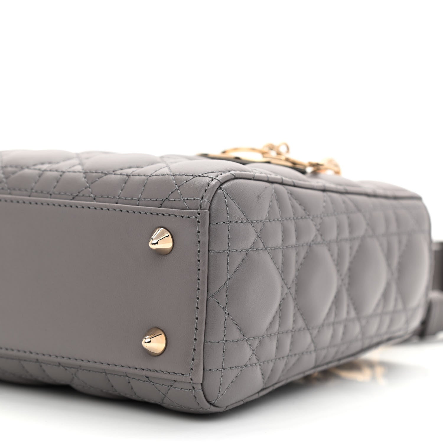 Christian Dior Lambskin Cannage Small My ABCDior Lady Dior Grey 10 of 11