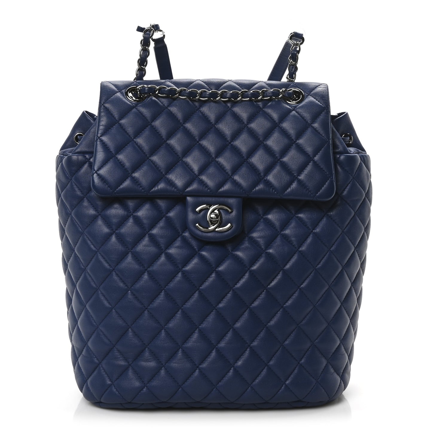 Lambskin Quilted Large Urban Spirit Backpack Blue