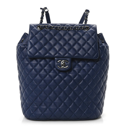 Chanel Lambskin Quilted Large Urban Spirit Backpack Blue 1 of 10