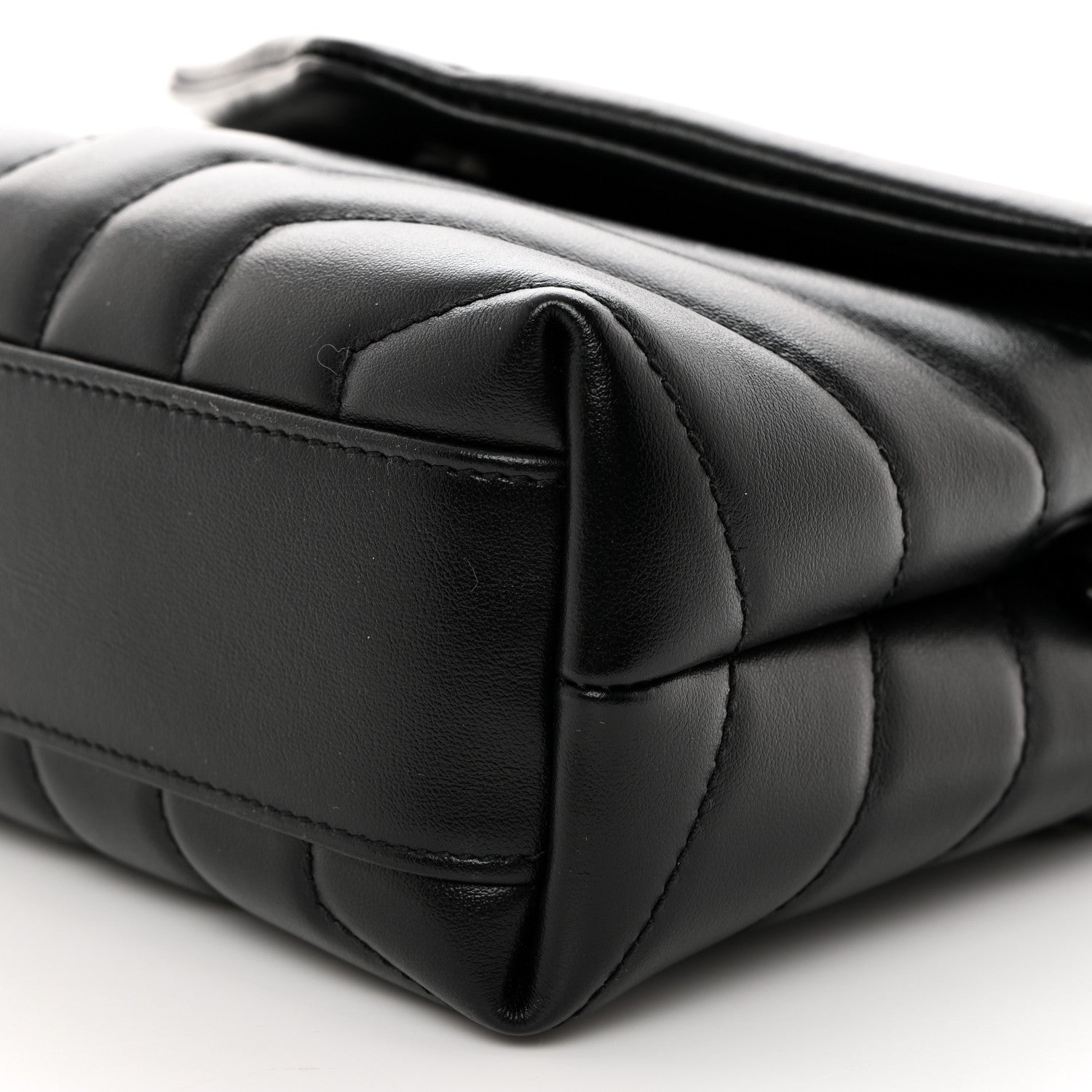 Saint Laurent Calfskin Y Quilted Monogram Monochrome Toy Loulou Crossbody Bag Black 11 of 11