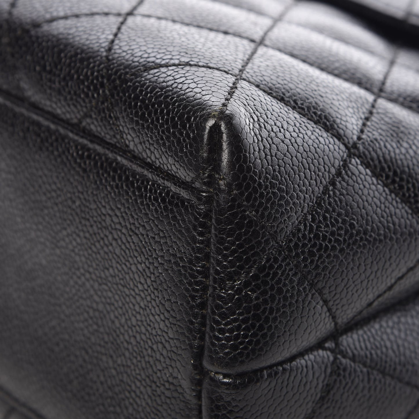 Caviar Quilted Jumbo Kelly Flap Black