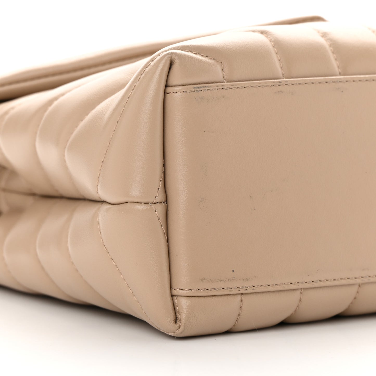 Calfskin Y Quilted Monogram Small Loulou Chain Satchel Dark Beige