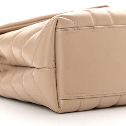 Saint Laurent Calfskin Y Quilted Monogram Small Loulou Chain Satchel Dark Beige 8 of 11