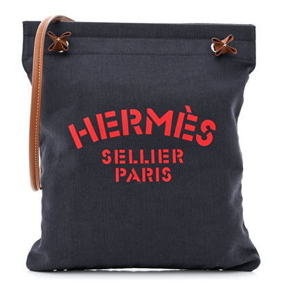Hermes Canvas Swift Aline Grooming Bag Navy 1 of 10