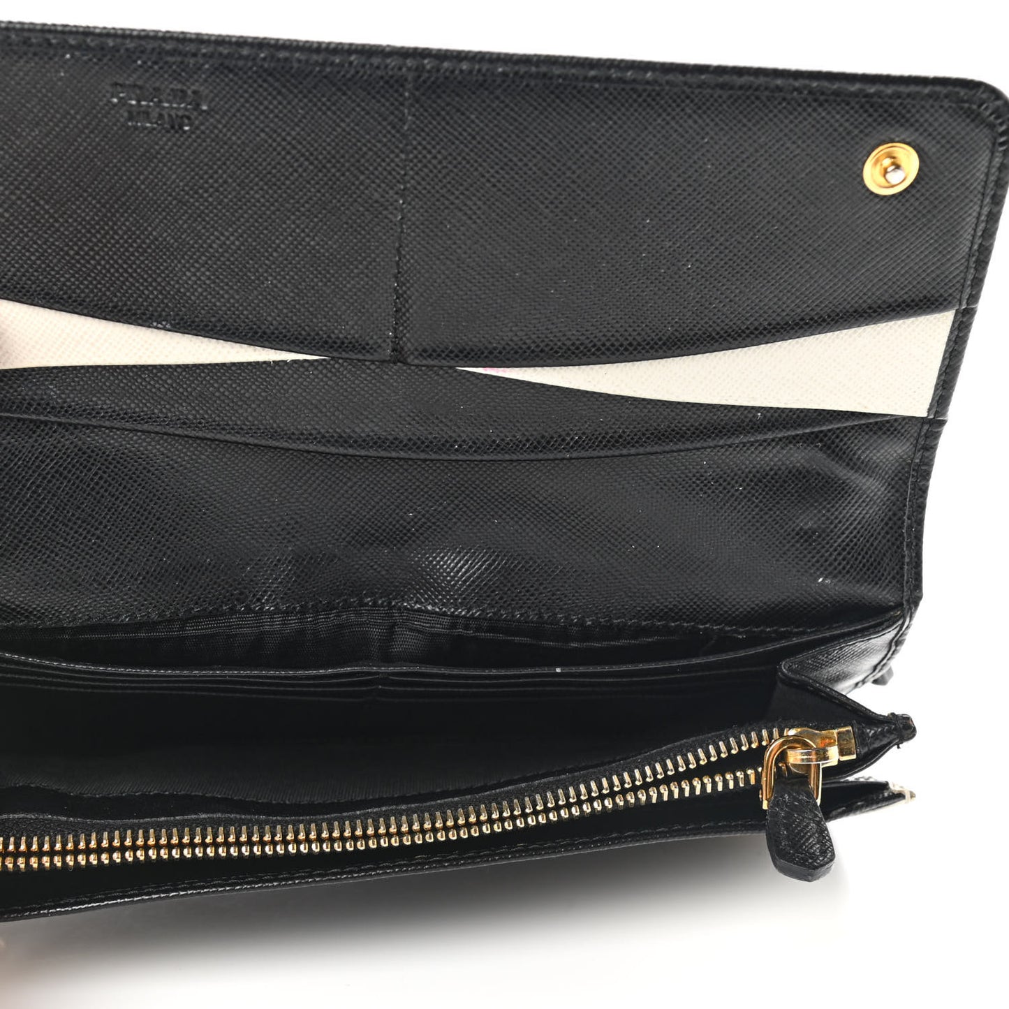Saffiano Metal Continental Flap Wallet Black