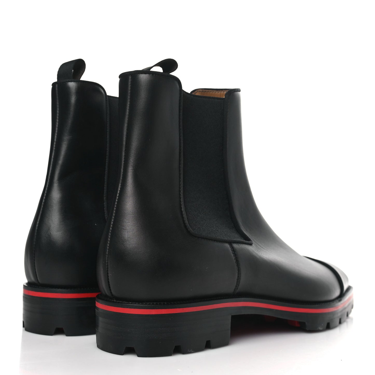 Calfskin Mens Melon Flat Chelsea Boots 46 Black