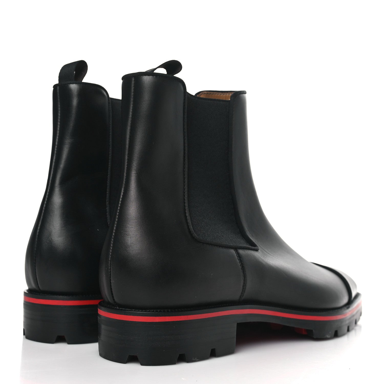 Christian Louboutin Calfskin Mens Melon Flat Chelsea Boots 46 Black 4 of 9