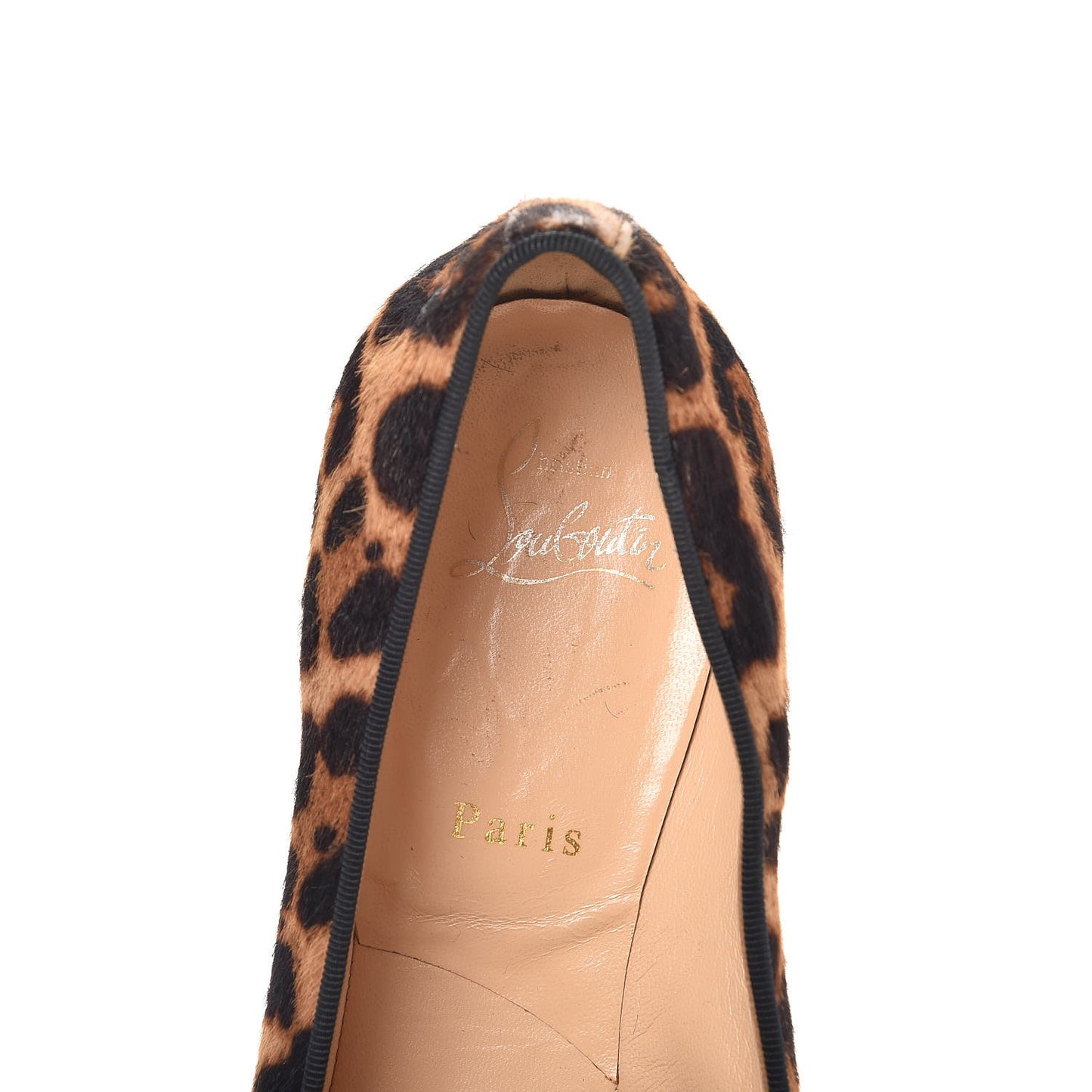 Pony Hair Leopard Print Sakouette Loafers Flats 40.5