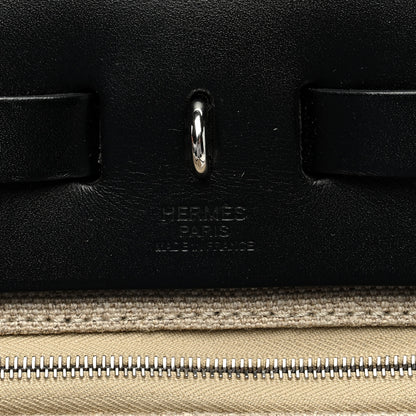 Hermes Military Toile Vache Hunter Herbag Zip Retourne 31 PM Ficelle Black 7 of 11