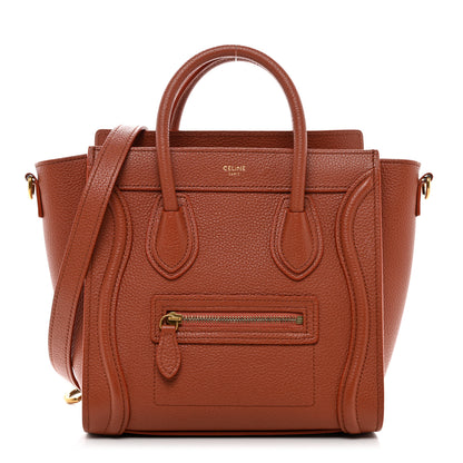 Celine Drummed Calfskin Nano Luggage Lychee 1 of 10