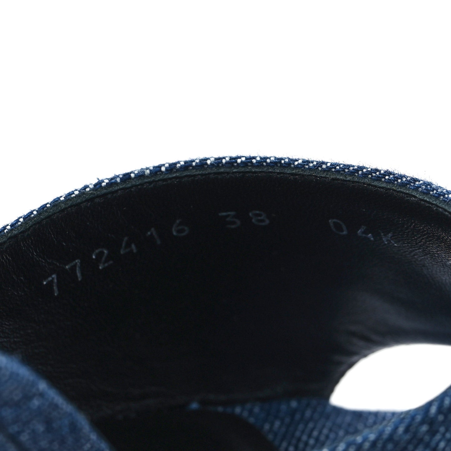 Denim Crystal GG Monogram Mules 38 Blue