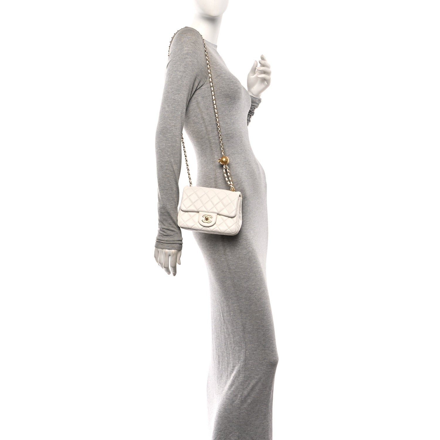 Chanel Lambskin Quilted Mini Pearl Crush Flap White 2 of 10