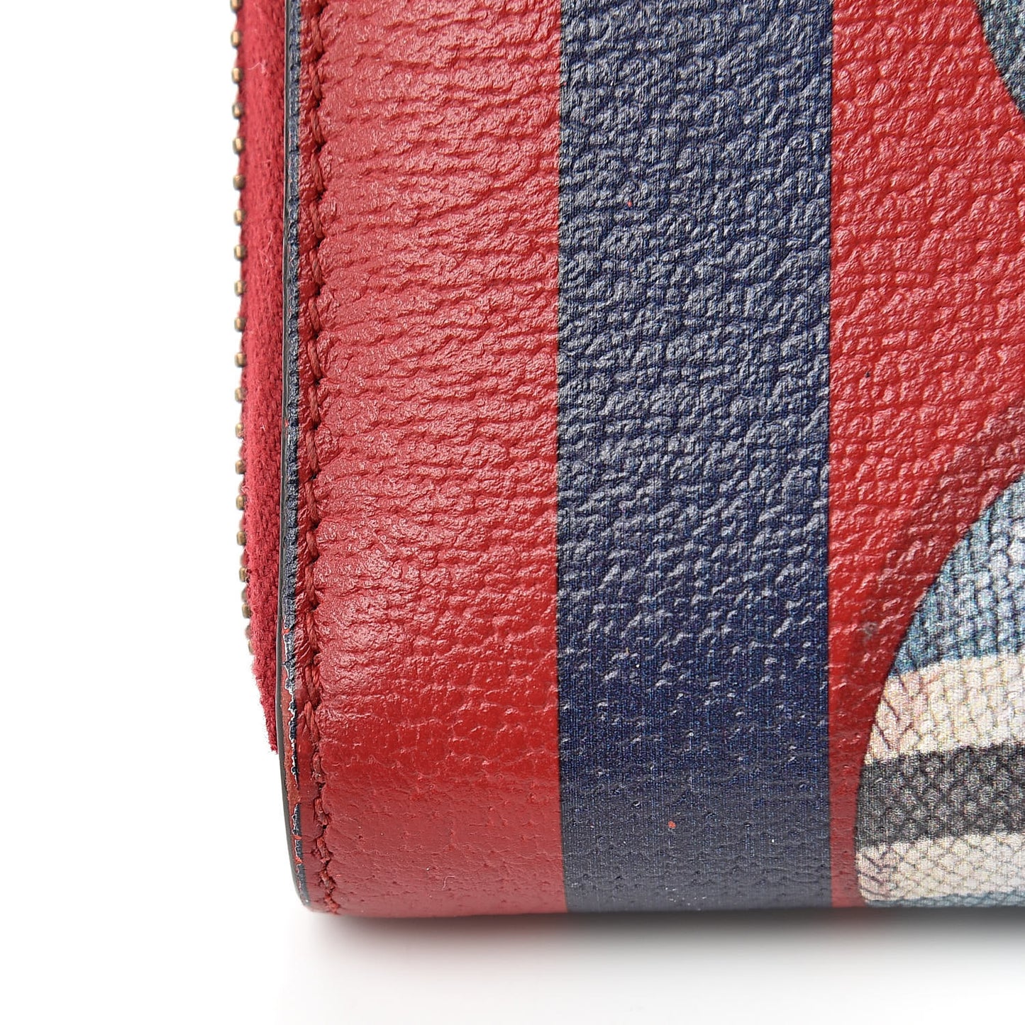 Calfskin Striped Kingsnake Zip Around Wallet Red
