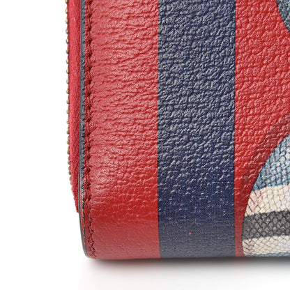 Gucci Calfskin Striped Kingsnake Zip Around Wallet Red 13 of 15