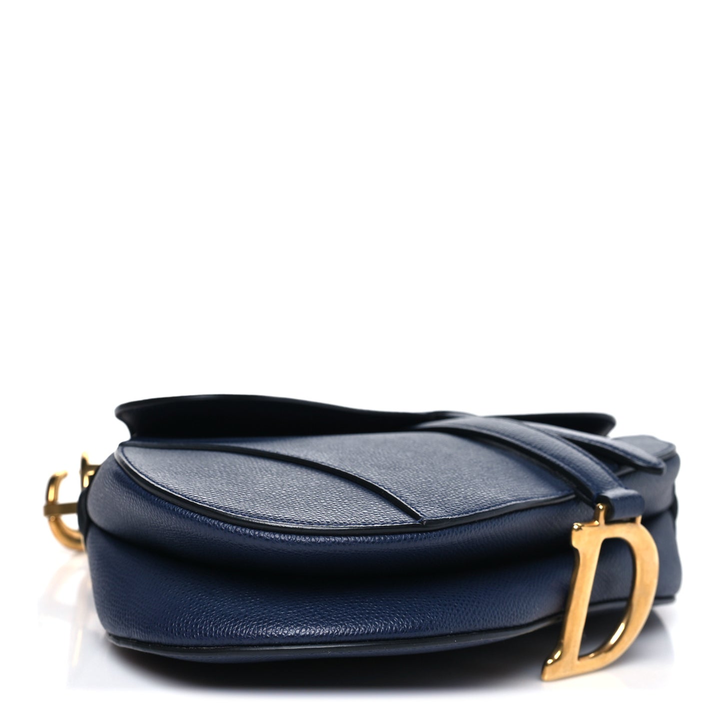 Grained Calfskin Saddle Bag Navy