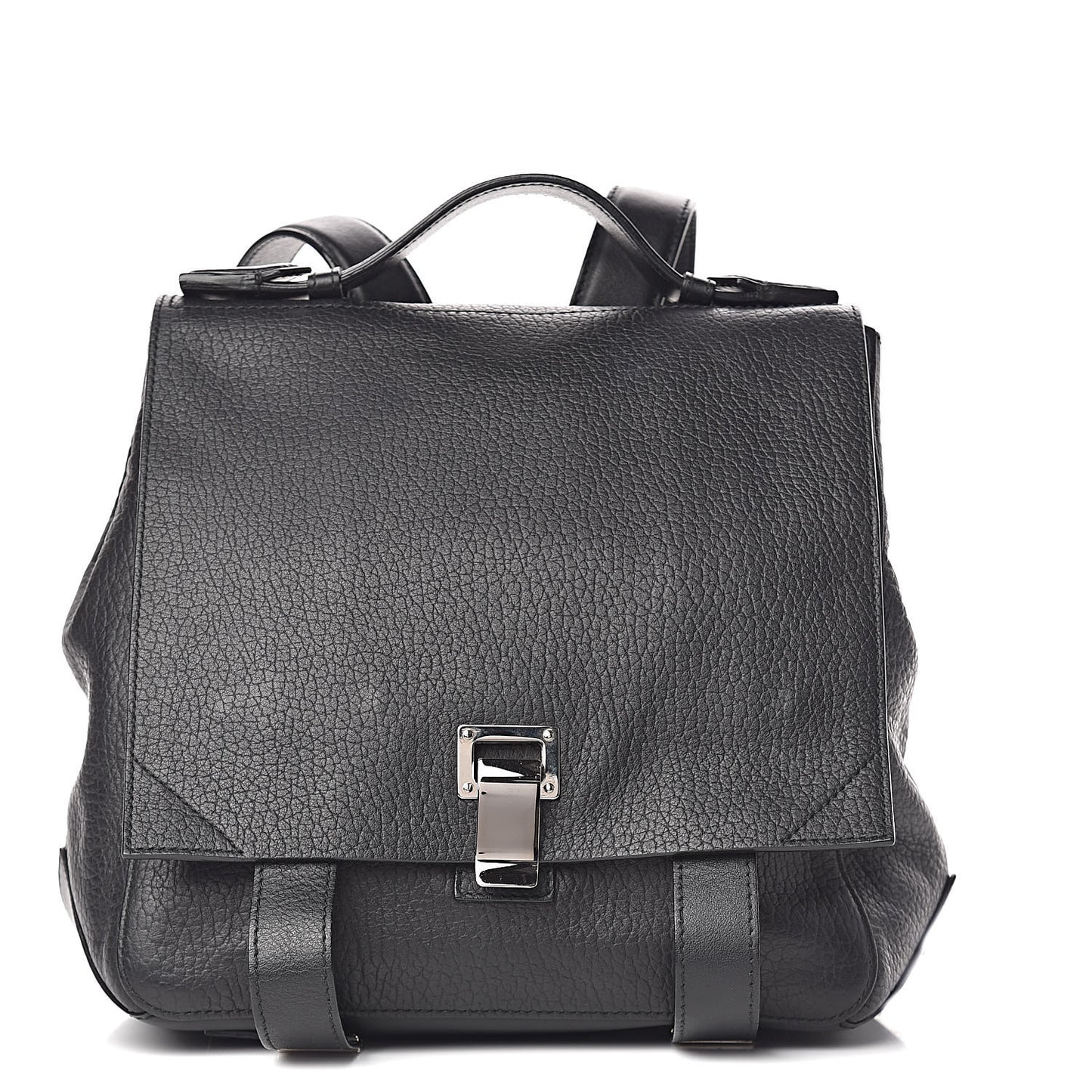 Pebbled Calfskin PS Courier Backpack Black