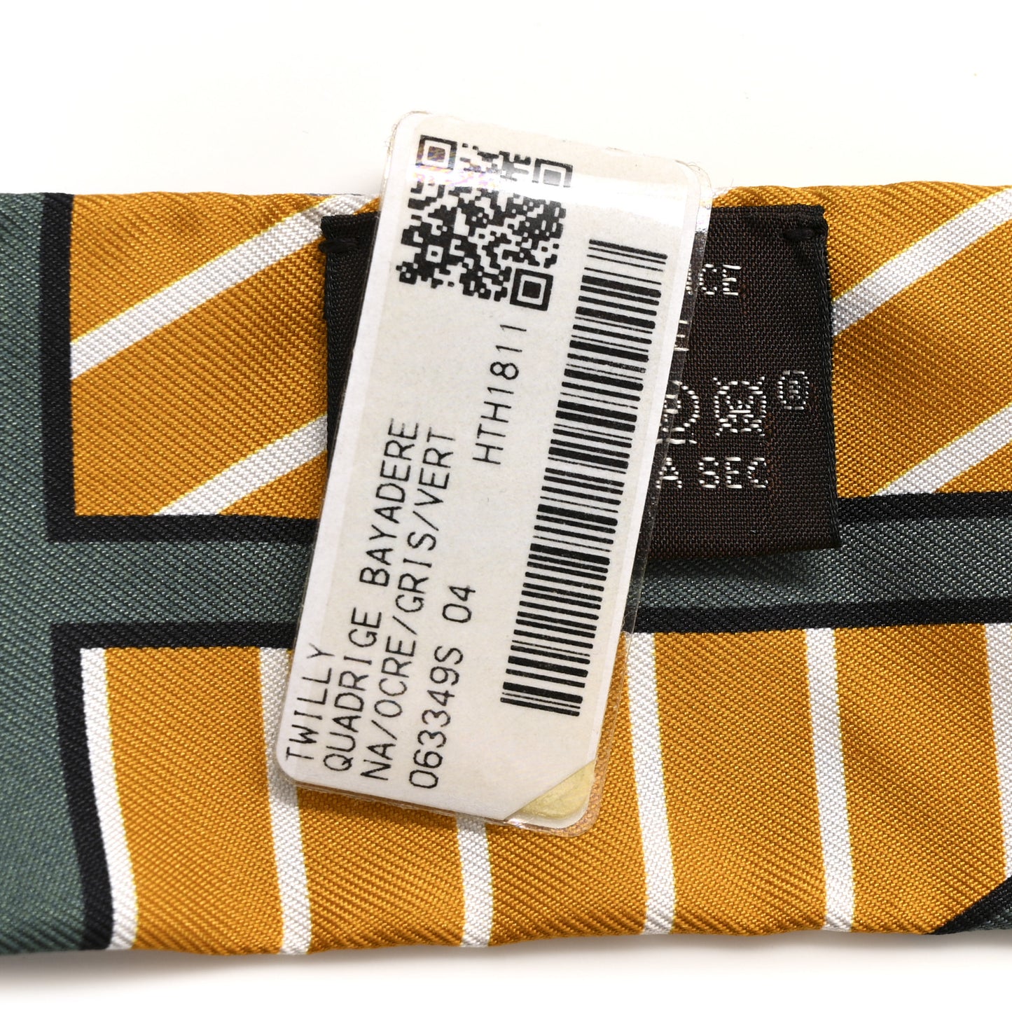 Silk Quadrige Bayadere Twilly Ocre Gris Vert