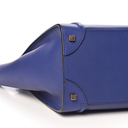 Celine Drummed Calfskin Mini Luggage Indigo 7 of 9