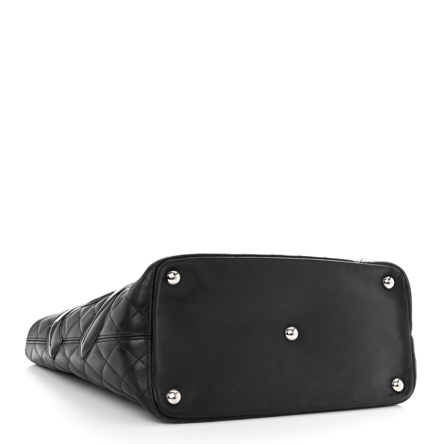 Calfskin Quilted Large Cambon Tote Black