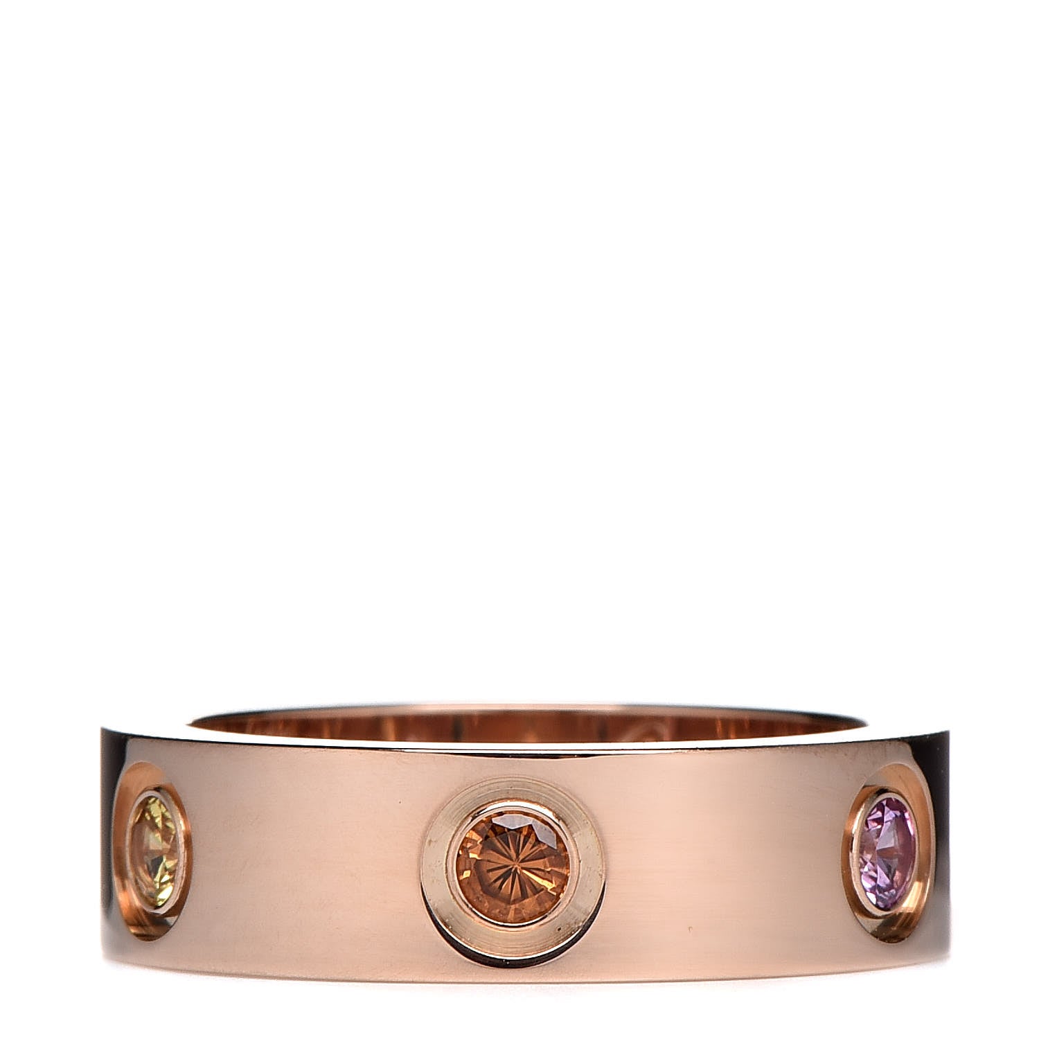 Cartier 18K Pink Gold Sapphire Garnet Amethyst 5.5mm LOVE Ring 51 5.75 7 of 8