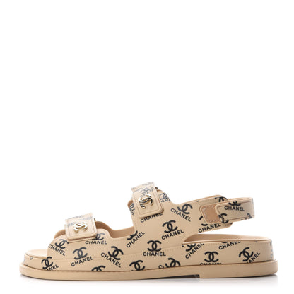 Chanel Rubber CC Dad Sandals 38 Beige 1 of 11